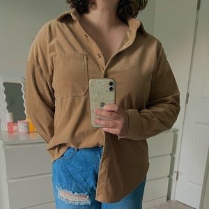 corduroy button-up flannel